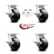 Service Caster 5 Inch Kingpinless Polyolefin Wheel Swivel Caster Set with Brake and Swivel Lock SCC-KP30S520-POR-SLB-BSL-4 - alternate 3